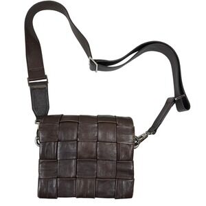 VELEZ Woven Leather Men's ‎ Crossbody Messenger Bag Brown Artisan Colombia